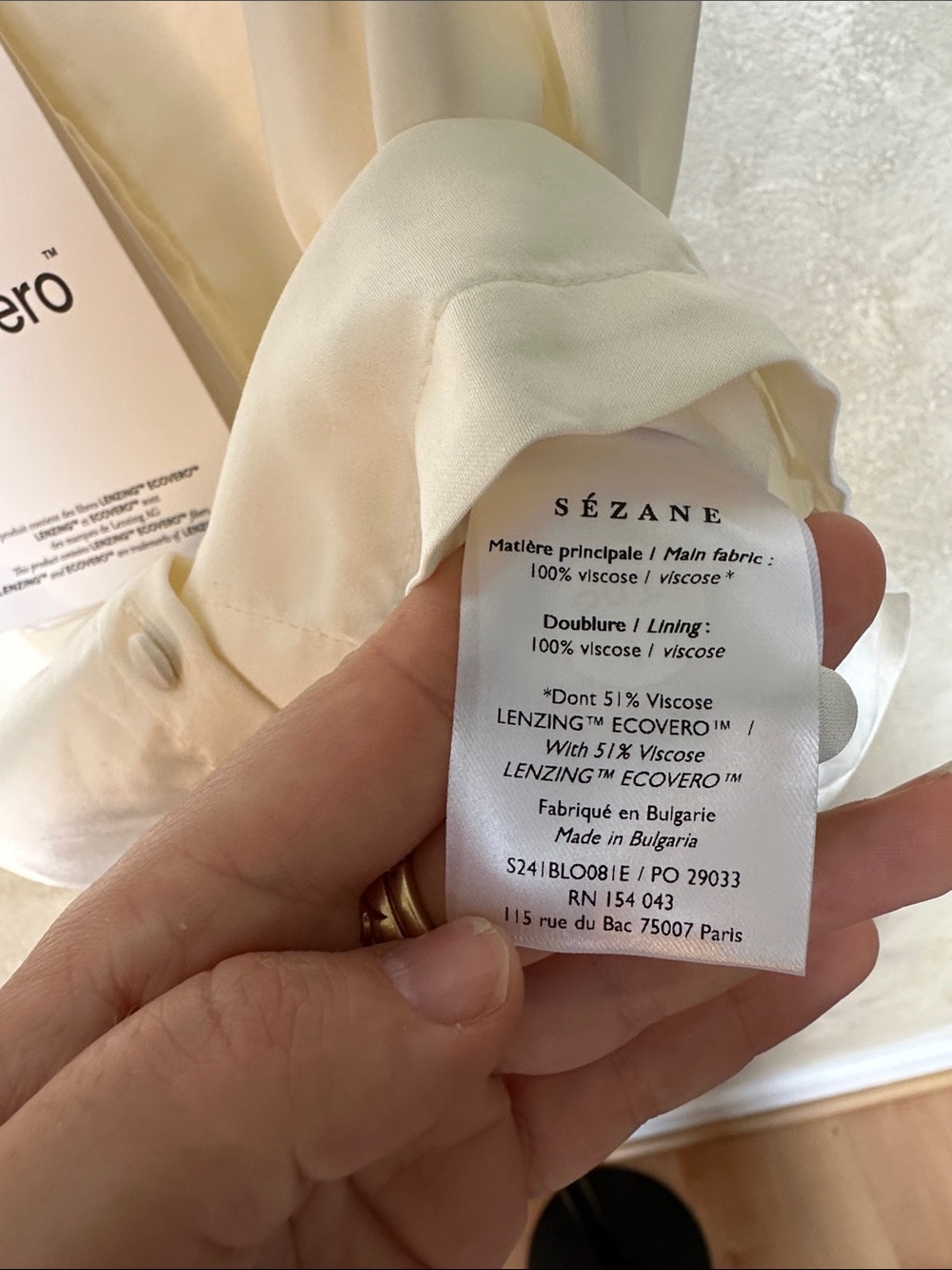 Sézane Ecru Kelly Blouse - Éditions Capsule - French 38 / US 6 - Sustainable Eco - Picture 10 of 11